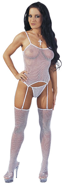 Net corselet setje wit