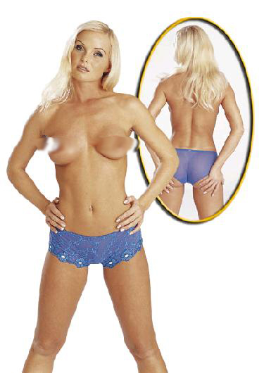 Blauwe Hotpants.