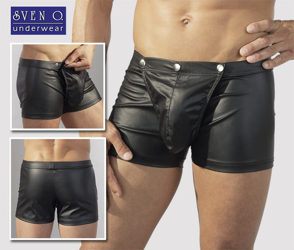 Leder imitatie heren boxer short