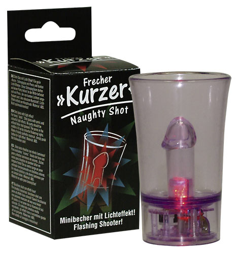 Plastic glas met penis erin