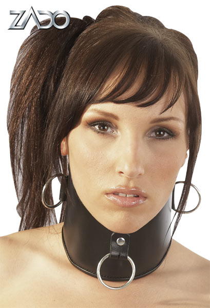 Leren ringen halsband