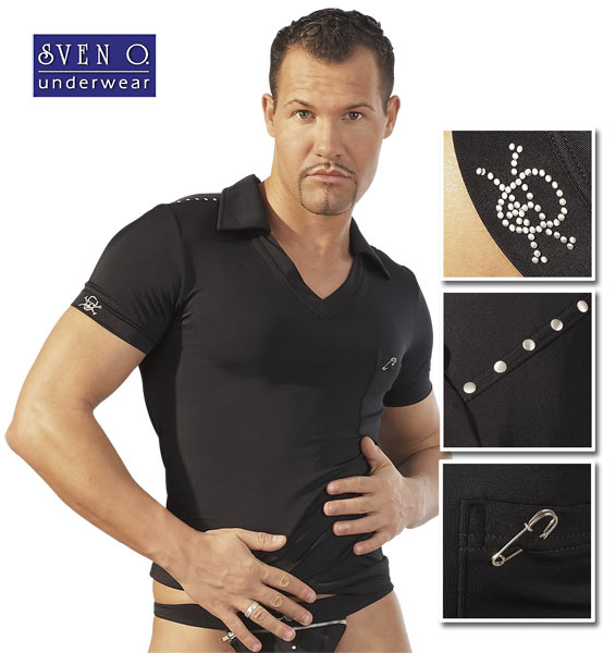 Zwarte V-shirt
