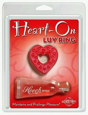 Heart Shaped Luv Ring - Red