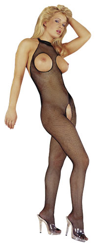 Open-cup net catsuit S-L