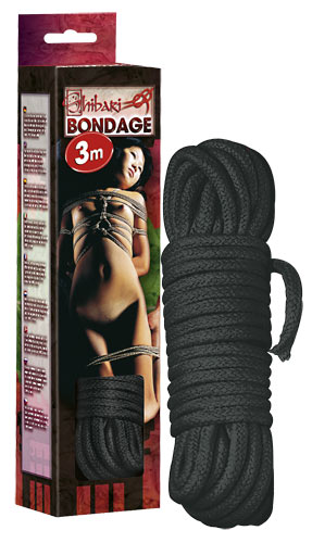 Bondage touw 3 meter zwart