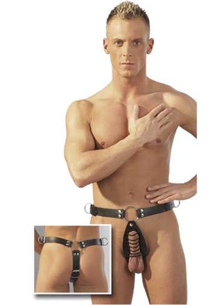 Leren Heren String S-L