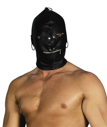 Zwart Leren hoofdmasker