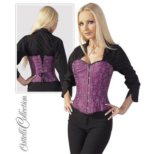Paars Corset brokaatstijl