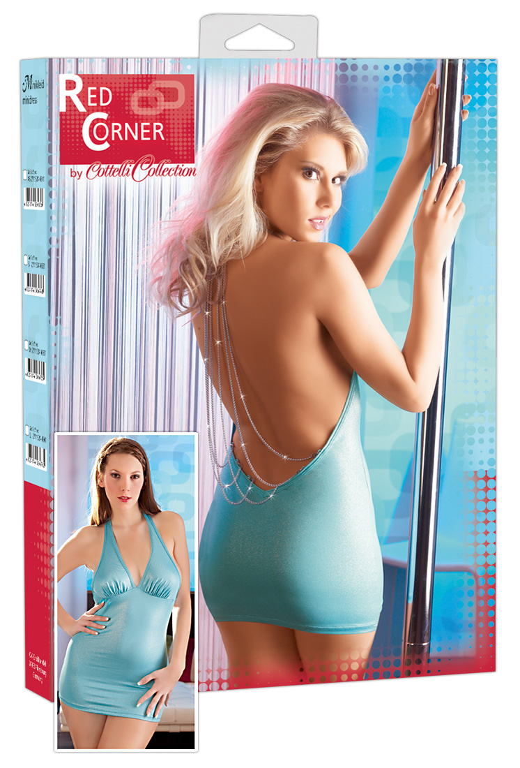 Turquoise mini jurk