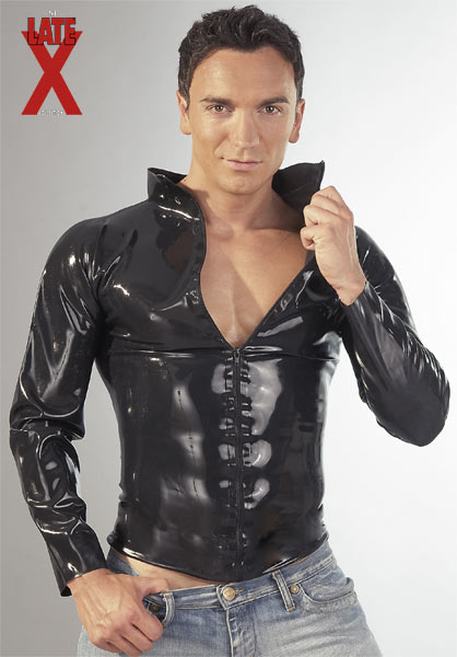 Latex shirt met rits voor Hem of Haar
