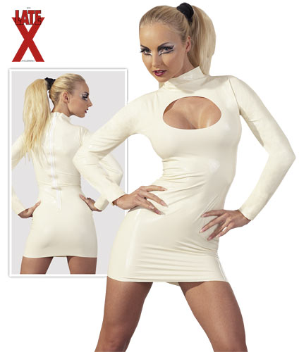 Witte Latex Mini Jurk