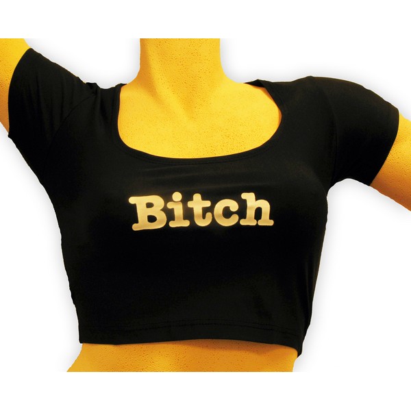 Zwarte mini top Bitch