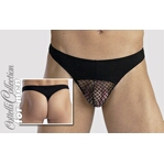 Stoere Rio string zwart met net