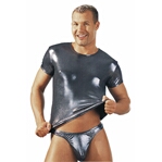 Heren Shirt zilver metallic